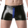 LEADER Short avec Zip Brut Noir-Bleu